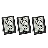 DOQAUS Digital Hygrometer Innen, 3 Stück Thermo- Hygrometer Feuchtigkeit...