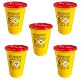 5x Nadelabfallbehälter 2 ltr (5er Set) Abwurfbehälter Kanülenbox...