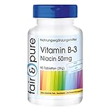 Vitamin B3 Tabletten - Niacin 50mg als Nicotinamid - flush-free - vegan - ohne...