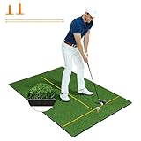 COSTWAY Golf Abschlagmatte, 152 x 92cm Golf Übungsmatte inkl. 2 Gummi-Tees und...