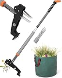 HAUSPROFI Unkrautstecher mit Stiel Teleskop (Länge 91 CM-117 cm) + 50L...