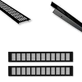 2x Aluminium Lüftungsgitter schwarz 60 x 8 x 1,2 cm für ideale Belüftung,...