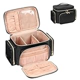 Kosmetiktasche Groß, Reise Make Up Tasche Damen Schminktasche mit Pinselhalter...