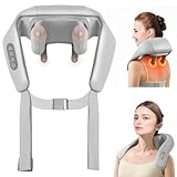 Nackenmassagegerät mit Wärme, Kabellos Shiatsu Massagegerät Nacken, 4D...