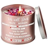 PRSTENLY Hochzeitstag Geschenke für Frauen, 9OZ Lavendel Kerze, Ich Liebe Dich...
