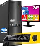 Intel Office PC Komplett 24 Zoll HD-Monitor, Tastatur und Maus | Intel i5 | 16...