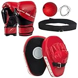 EUMAYES 3-in-1 Handpratzen Boxen und 6oz Boxhandschuhe Set für Kinder, mit...