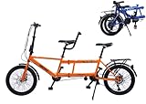 YXWJ Klassisches Tandem -Fahrrad - Stadt Tandem Folding Bicycle, Faltbare Tandem...