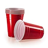 Vivaloo 50 wiederverwendbare Trinkbecher - Bierpongset Red Cups, Rote Beer Pong...