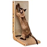 EHEYCIGA Kratzbrett Katze, 68 cm Hohe L Förmige Kratzpappe für Katzen,...