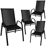 Gardlov Gartenstühle Stapelbar 4 Stück bis 150 kg - Klappstuhl 88 x 71 cm für...