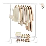 SONGMICS Kleiderständer auf Rollen, ausziehbare Kleiderstange,...