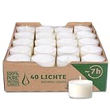 Wenzel Teelichter 10h – 40er Set vegane Raps-Teelichter – CO2-neutral, ohne...