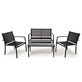 Mondeer Gartenmöbel 4er Set, Sitzgruppe im Garten und Balkon, Gartengarnitur...