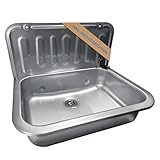 kör4u Ausgussbecken 50cm, aus robustem Edelstahl für Keller, Waschküche,...