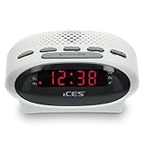 iCES ICR-210 white Uhrenradio (2X Weckzeiten, Schlummerfunktion, Sleeptimer)...