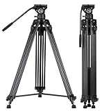 Cayer BV30 Video Tripod, Robust Aluminium Alloy Camera Tripod with 360° Fluid...