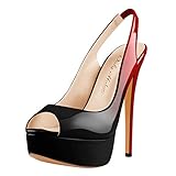 Only maker Damen Peeptoes Slingback Sandalen Stiletto Sandaletten High Heels...