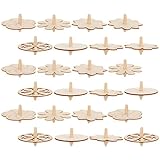 Toddmomy 24 Stück Holzkreisel - DIY-Bastel- und Malspielzeuge - Unvollendete...