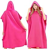 JSMTKJ Mikrofaser Handtuch Poncho 110 * 80cm Mikrofaser Quick Dry Badeponcho mit...
