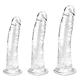 Klares Dildo-Set mit Saugnapf - Realistische Anal-Dildos für Herren in 3...
