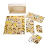 GICO Domino Spiel Tiere aus Holz für Kinder und Erwachsene für Zuhause oder...