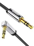 UGREEN Aux Kabel Auto 3.5 mm klinkenkabel 90 Grad Aux Kabel mit Winkelstecker...