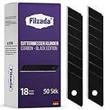 Filzada ® 50x Cuttermesser Klingen 18mm - Abbrechklinge/Messerklinge...