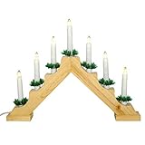 Nipach GmbH Schwibbogen aus Holz 7 LED Lichterbogen Dreieckform - Leuchtfarbe:...