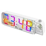 Edillas Digitaler Wecker mit LED-Großbild-Spiegelprojektion Wecker,...