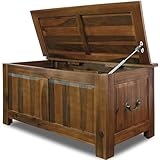 CASARIA® Holztruhe mit Deckel Groß 103L Volumen Sitzbank Stauraum 160kg...