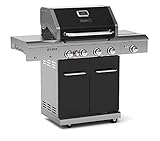 Nexgrill Deluxe Gasgrill 4 Brenner Gas Grill mit Edelstahl-Seitenkocher &...