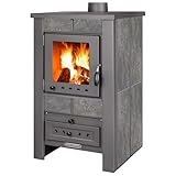 ProTermo Alpina G Anthrazit Kaminofen mit Schamottstein - 8 kW Heizleistung -...
