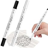 Canollo Textilstifte Waschmaschinenfest mit Doppelspitze, 2 Stück Textilfarbe...