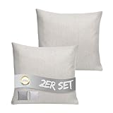INSPINOVIA Outdoor Kissen mit Füllung | Wasserabweisende Deko Kissen | 2er, 4er...