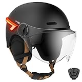 CASR Glow - LED-Helm für Fahrrad & Scooter - XL-Visier & abnehmbare Ohrpolster,...