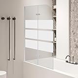 Ansobea Duschwand für Badewanne, 100x140cm 2-Teilig Faltbar Duschwand...