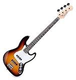 Rocktile Fatboy II SB E-Bass Sunburst - Jazz-Style E-Bass - 2 Single Coil...
