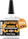 50 g Sekundenkleber extra stark - Inkl. Anti-Austrocknungs-Spitze - KRAFTPROTZ -...