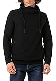 Redbridge Herren Pullover Sweatshirt Schalkragen Hoher Kragen Schwarz XL
