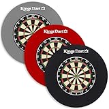 Kings Dart Dart-Set Profi | Hochwertige Sisal Steel-Dartscheibe + Dart-Surround...