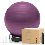 ENOVI EasyBalance Gymnastikball, Pezziball, Sitzball mit Sockel und Pumpe, 65cm,...