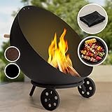 Blumfeldt Feuerschale, Outdoor Stahl-Feuerschale Groß für Balkon & Camping,...