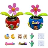 Geoyien wackelblume solar, Auto wackelfigur, wackelblume, Mit DIY-Aufklebern, 2...