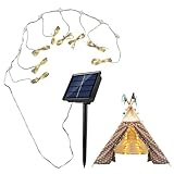 Solarbetriebene Regenschirmleuchte, Sonnenschirmlampe für den Außenbereich mit...
