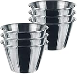 LATRAT Set of 6 Stainless Steel Pudding Moulds Baking, Individual Pudding Mould,...