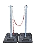 UvV Profi X40 Kettenpfosten Stahl 40 kg Set 2 x 1m x 40/40 Stahlpfosten + 15 kg...