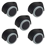Dörner + Helmer Drehstuhl-Rollen 5er-Set, Bürostuhl, 50mm x 54mm, 120kg...