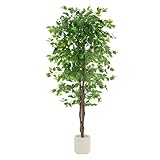 ML-Design Kunstpflanze Ficus 180 cm, Künstliche Pflanzen groß wie echt, Fake...