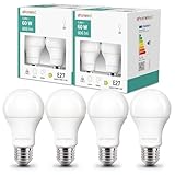 ehomeled E27 LED Glühbirne A60 Tageslichtweiß (4000K), 806 Lumen 5,9W (=60W),...